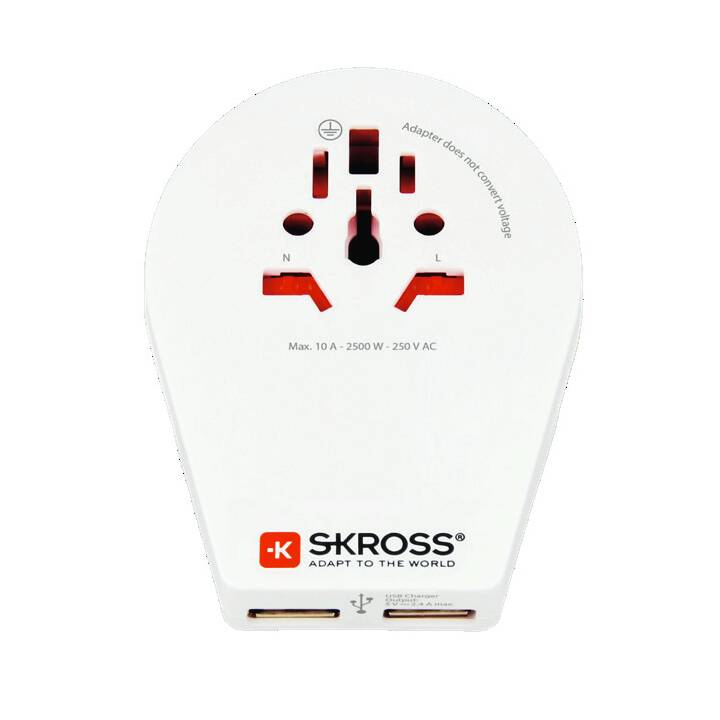 Netzstecker-Adapter Universal weiss