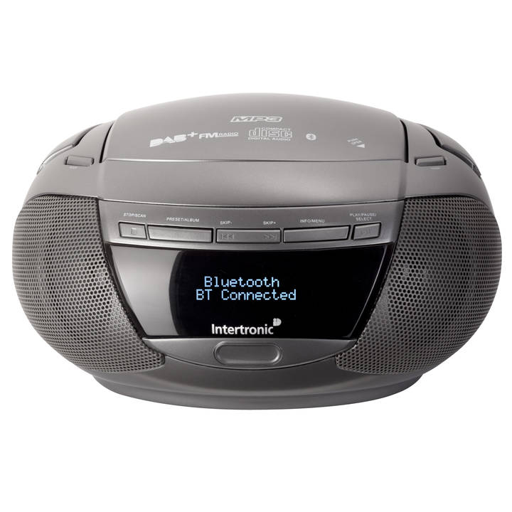 INTERTRONIC CD/MP3 Player MCD16 DAB+ Grey Interdiscount
