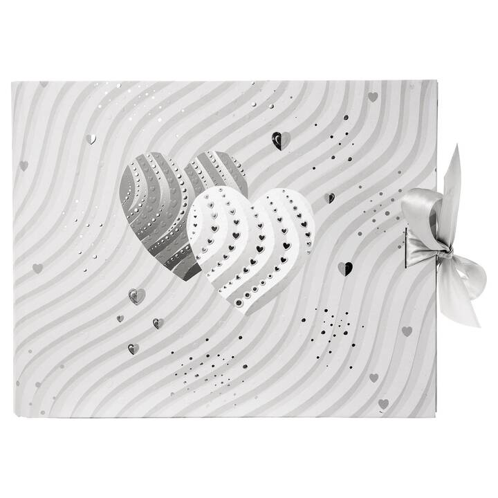 Silver Hearts Fotoalbum (Weiss, Silber)