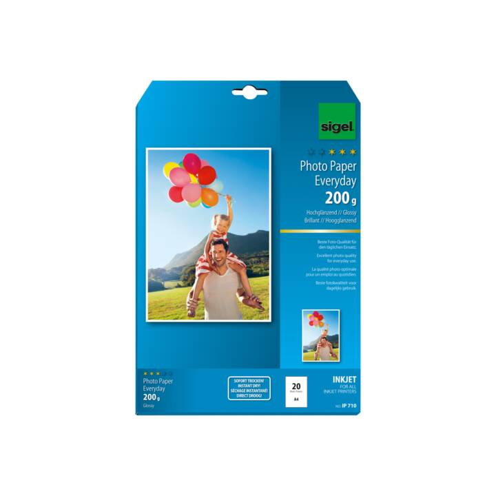 Fotopapier, 20 Blatt, A4, 200 g/m²