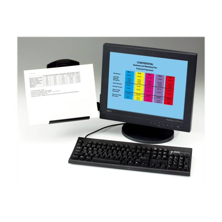 Flat Panel Document Holder Schwarz, Weiß Dokumentenhalter