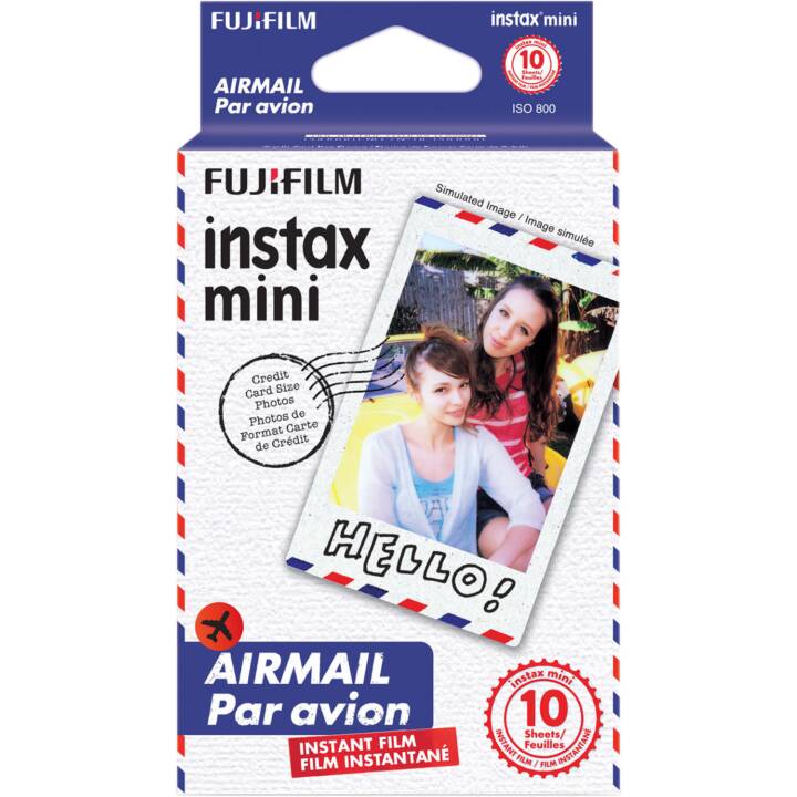 FUJIFILM Airmail Instax Mini Sofortbildfilm, 10 Blatt