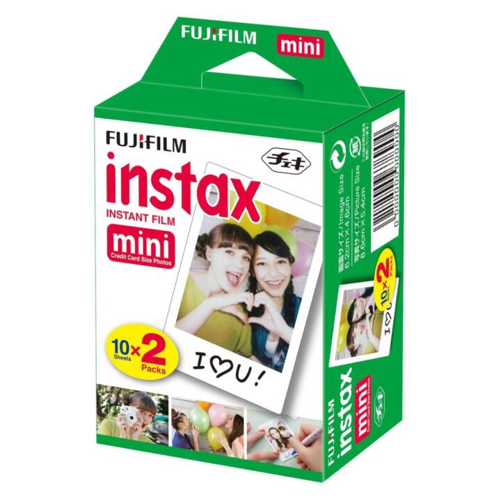 FUJIFILM White Instax Mini Sofortbildfilm, 2x10 Blatt