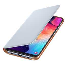SAMSUNG Flipcover Wallet (Galaxy A50, Blanc, Orange)