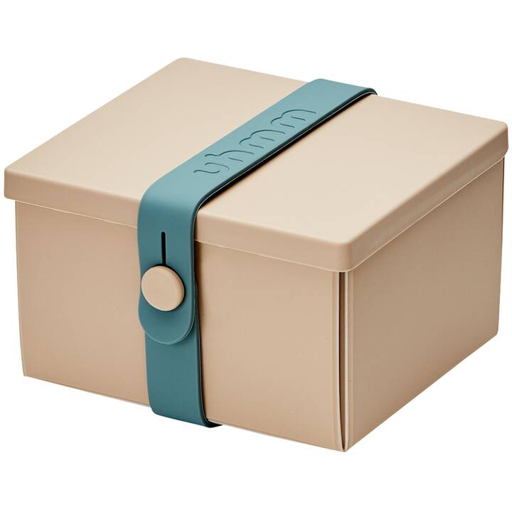 Lunchbox No2 Mocca mit Petrol-Strap