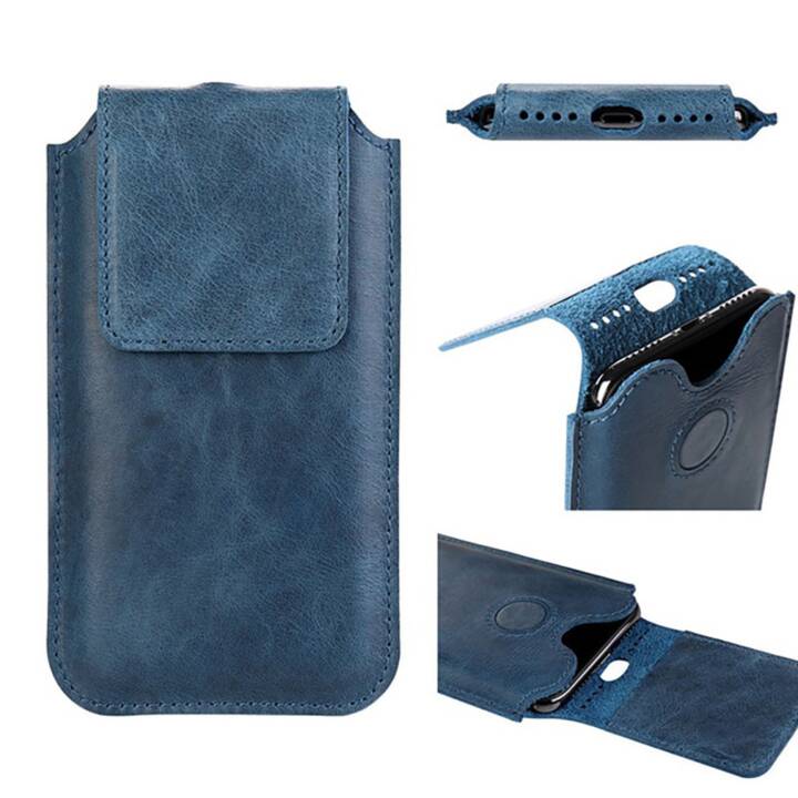 EG Jisoncase Ledertasche für Apple iPhone X XS - Blau