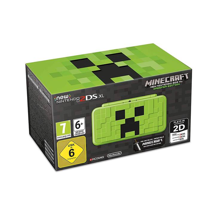 nintendo 2ds xl minecraft creeper edition console