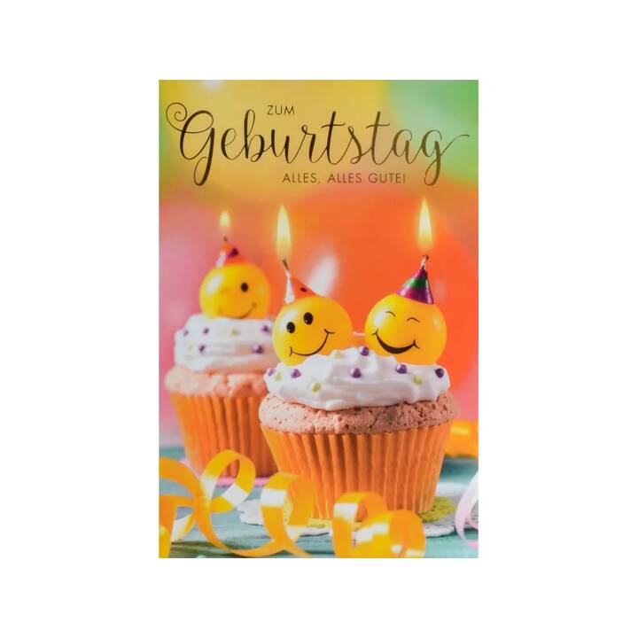 Glückwunschkarte Smilies (Geburtstag, B6, Mehrfarbig)