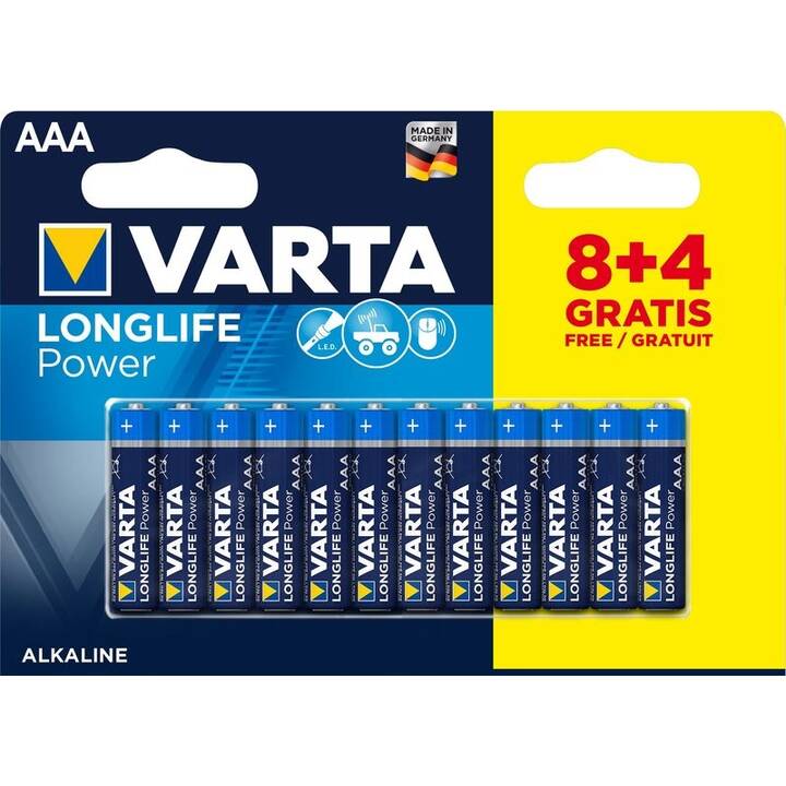 Longlife Power Batterie (AAA / Micro / LR03, 12 Stück)