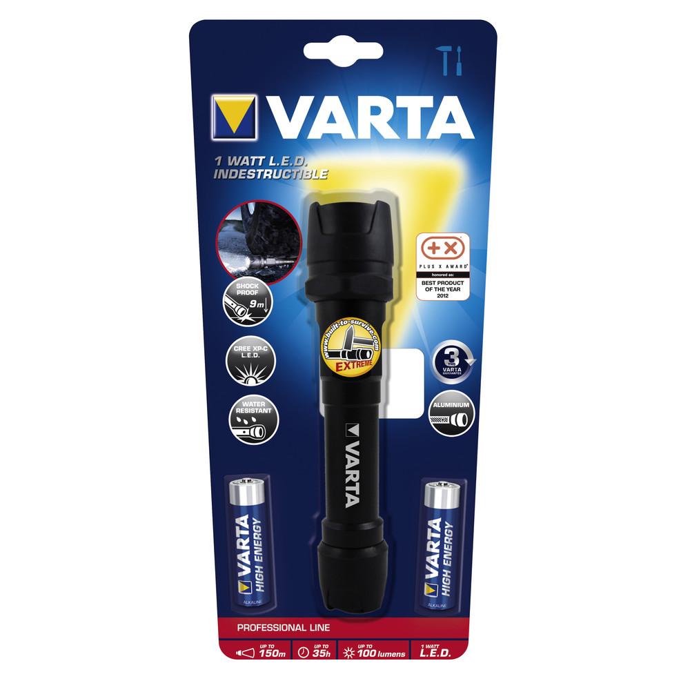 Varta Indestructible 1W LED – Varta Stirn- & Taschenlampen