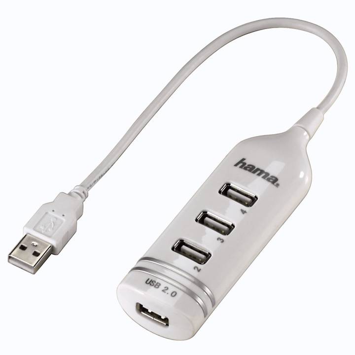 Hama Schnittstellenhub, Weiss, USB 2.0 – Hama USB-Hubs