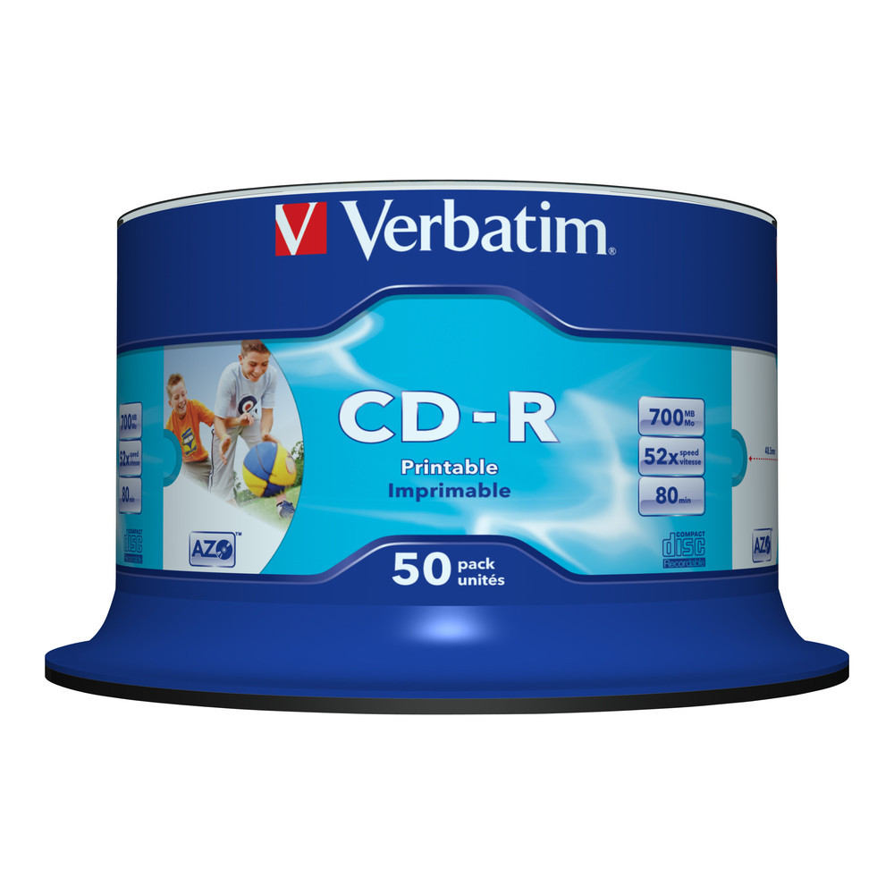 Verbatrim DataLifePlus 50 x CD-R 700 MB bedruckbar – Verbatim Datenträger