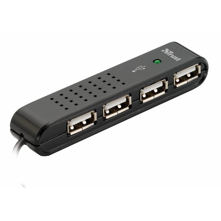 Trust HU-4440p EasyConnect Schnittstellenhub, USB 2.0, Schwarz – Trust USB-Hubs