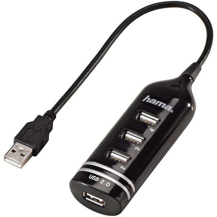 Hama Schnittstellenhub, Schwarz, USB 2.0 – Hama USB-Hubs
