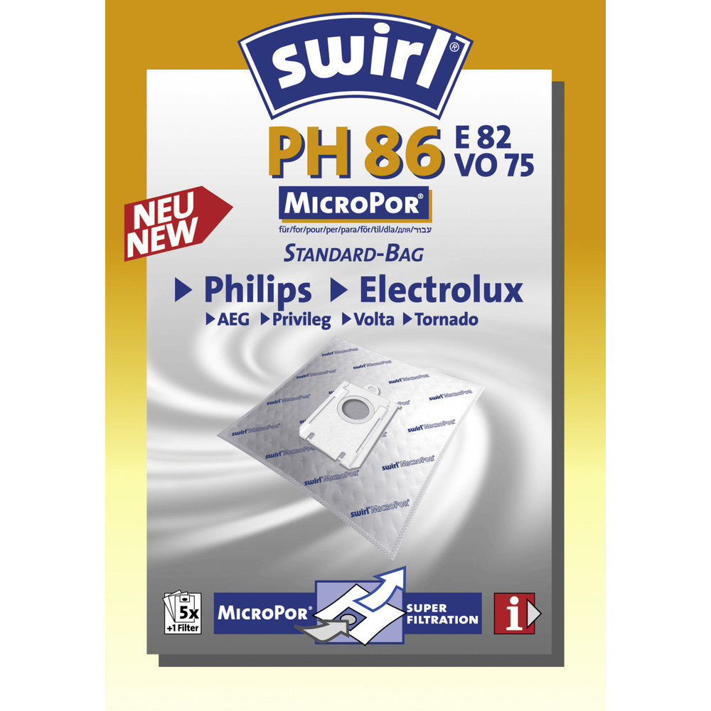 Swirl PH86 / E82 MicroPor – Swirl Staubsaugerbeutel