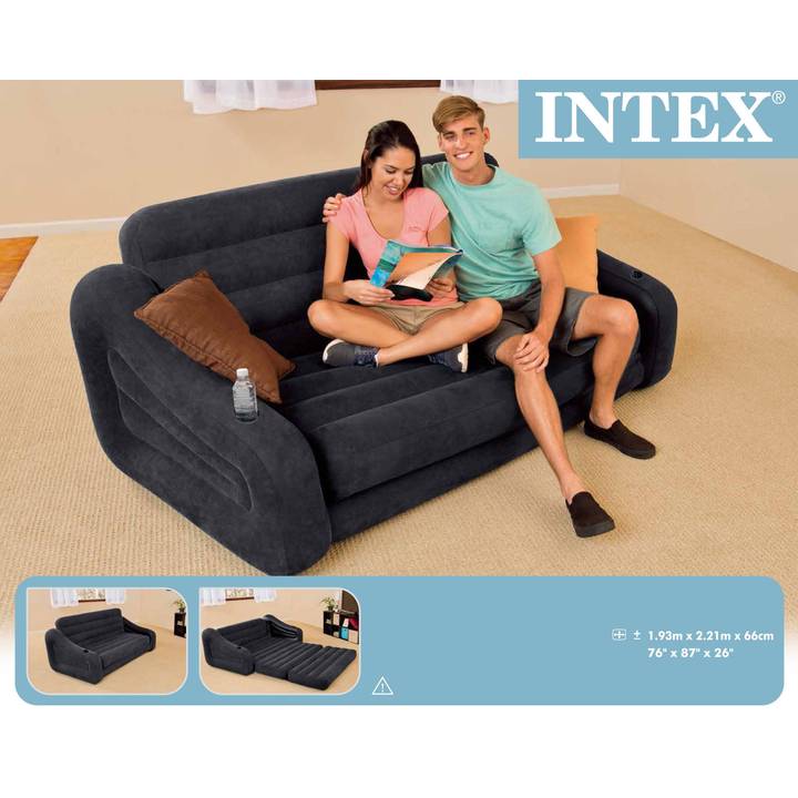 INTEX Auszieh Sofa aufblasbar Sitzkissen, Schwarz – Intex Schlafen