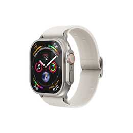 VONMÄHLEN Classic Loop Bracelet (Apple Watch 45 mm / 42 mm / 49 mm / 44 mm, Beige, Argent, One size)