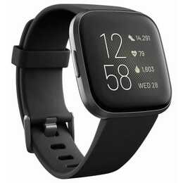 FITBIT Versa 2 (40 mm, Aluminium, Noir, S/L)