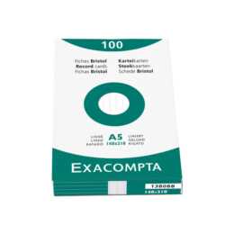 EXACOMPTA Karteikarten (A5, Weiss, Liniert, 100 Stück)