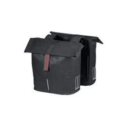 Sac De Porte-Bagages Basil Malaga Coprisella 17L Noir - Avec Plaque Adaptateur MIK Préinstallée