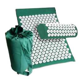 EG Tapis d'acupression avec oreiller 68x42x2,5cm - vert (sac inclus)
