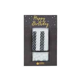 MÜLLER KERZEN Candela per torta (36 pezzo, Compleanno, Nero, Bianco)