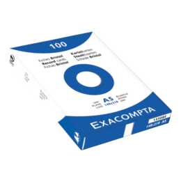 EXACOMPTA Karteikarten (A5, Weiss, Blanko, 100 Stück)