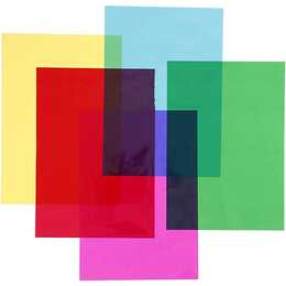 CREATIV COMPANY Bastelpapier-Set Cellophan (Pink, Gelb, Grün, Rot, Blau, A4, 20 Stück)