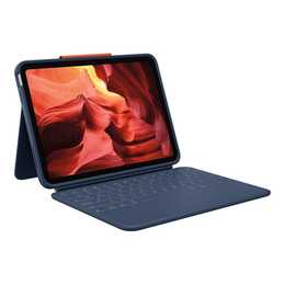 LOGITECH Rugged Combo 4 Type Cover / Tablet Tastatur (10.9", iPad Gen. 10 2022, Blau)