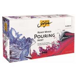 C. KREUL Colore acrilica Solo Goya Set (6 x 80 ml, Azzuro zaffiro, Blu cobalto, Nero, Magenta, Rosso, Bianco)