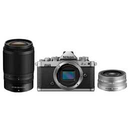 NIKON Z fc + 16–50 VR + 50–250 VR Kit (20.9 MP, APS-C / DX, Silber, Grau)