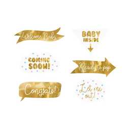 PARTYDECO Partydekoration Baby Shower (6 Stück)