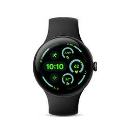 GOOGLE Pixel Watch 3 (45 mm, Aluminium, Schwarz, L)