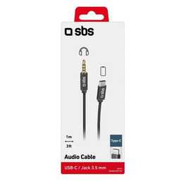 SBS Adattatore (Jack 3.5 mm, USB Tipo C, 1 m)