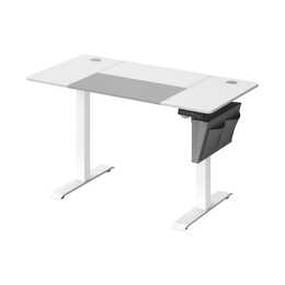 SONGMICS Schreibtisch (120 cm x 60 cm x 120 cm, Grau, Weiss)