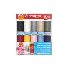 GÜTERMANN Garn (10 x 100 m, Handnähen, Nähmaschine, Farbig assortiert)