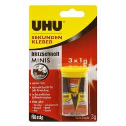 UHU Sekundenkleber Minis (1 g, 3 Stück)