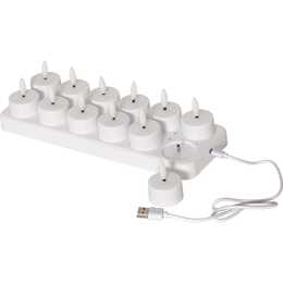 STAR TRADING LED-Teelicht (12 Stück, 5 cm, Weiss)
