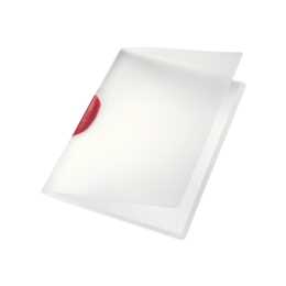 LEITZ Klemmhefter Color-Clip (Transparent, Rot, A4, 1 Stück)