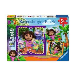 RAVENSBURGER Dora the Explorer Film & Comic Puzzle (3 x 49 Stück)