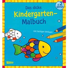 Das dicke Kindergarten-Malbuch: Mit farbigen Vorlagen und lustiger Fehlersuche