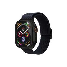 VONMÄHLEN Woven Loop Armband (Apple Watch 40 mm / 41 mm / 42 mm, Schwarz, Navy)