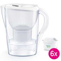 BRITA Tischwasserfilter Marella + 6x MAXTRA PRO All-in-1 Filter (1.4 l, Weiss)