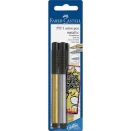 FABER-CASTELL Pitt Artist Crayon feutre (Argent, Doré, 2 pièce)