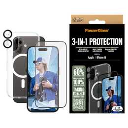 PANZERGLASS Displayschutzglas 3-in-1 (iPhone 16, 1 Stück)