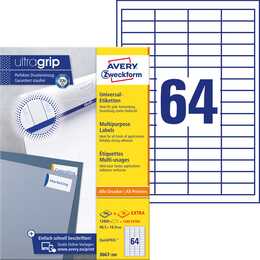 AVERY ZWECKFORM 3667-200 ultragrip (48.5 x 16.9 mm)