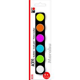 MARABU Acrylfarbe Neon Set (6 x 3.5 ml, Mehrfarbig)
