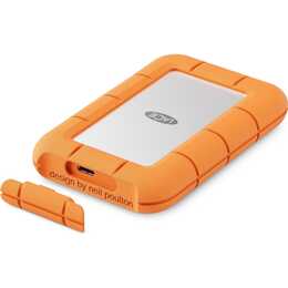 LACIE Rugged Mini (USB Typ-C, 500 GB, Orange, Grau)
