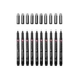 SAKURA PIGMA Micron Fineliner Set – 10 Grau- & Schwarz-Stifte Für Präzises Zeichnen & Archivieren