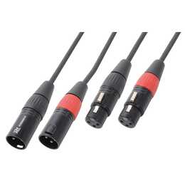 Câble Adaptateur Audio Sommer Cable HBP-M2C2-0300 - 2 RCA Mâles Vers 2 XLR 3 Broches Mâles - 3 M - Noir